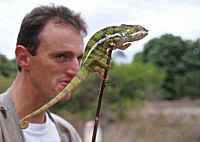 Chameleon and Zoologist - click for larger image in new window