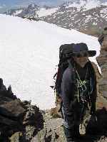 On small ridge, second glacier in background